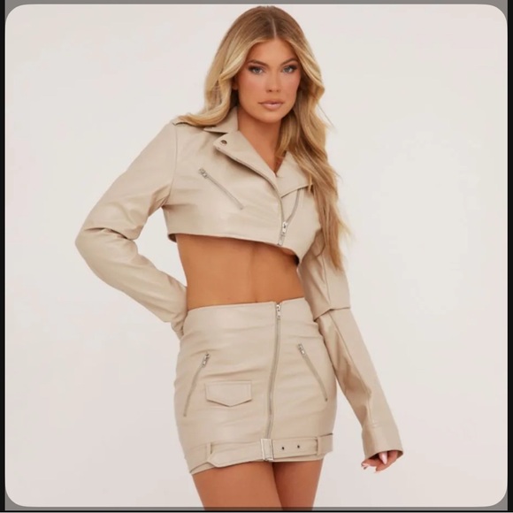 EGO Dresses & Skirts - EGO Women's Cream Leather 2-Piece Set